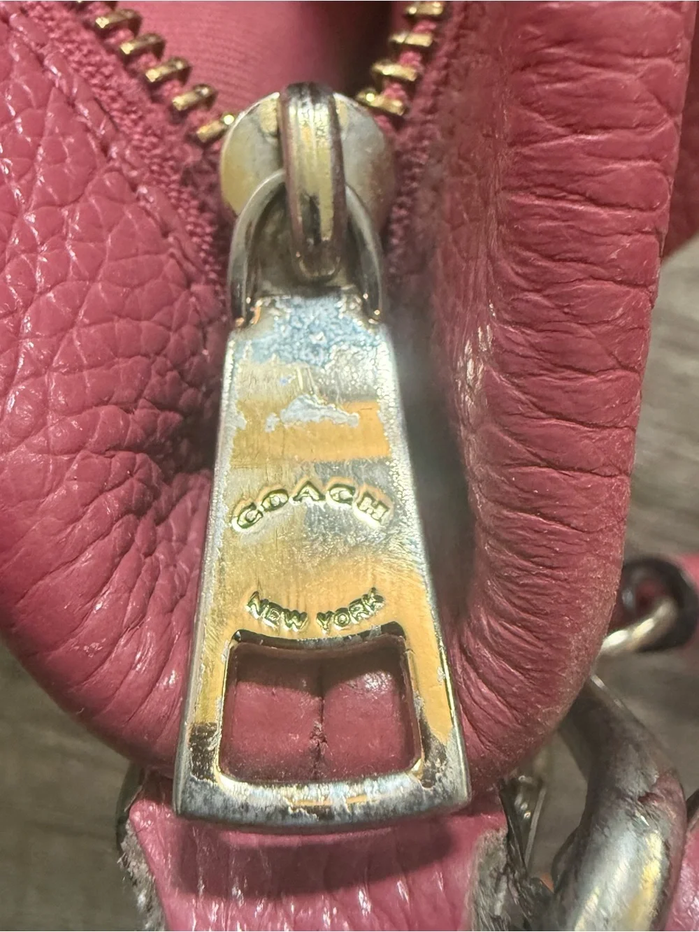 Coach pink pebbled